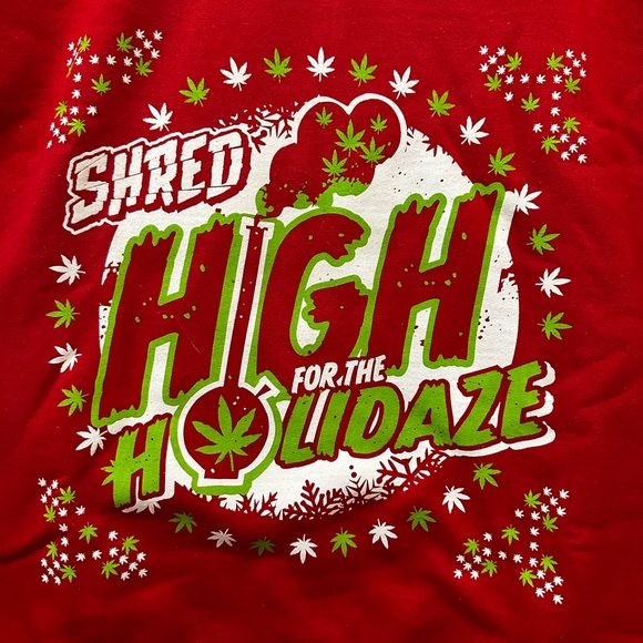 “Shred High for the Holidaze” funny holiday sweater - Picture 2 of 4